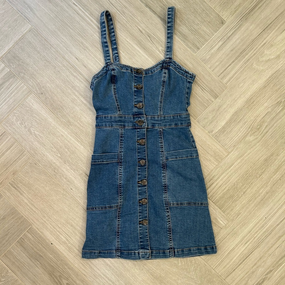 Aeropostale Denim Blue Jumper Mini Dress Small